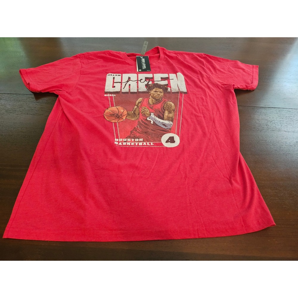 500 Level T-Shirt Mens 2XL Red Jalen Green Houston Basketball Graphic Tee